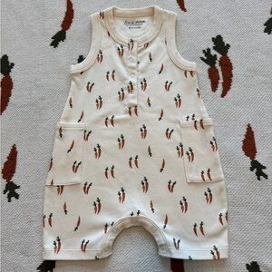 Fin & Vince Carrot Print Baby Romper